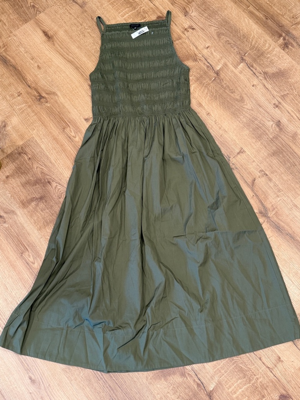 Madewell Smocked High-Neck Midi Dress - Picture 7 of 7